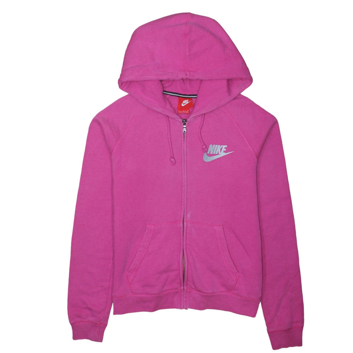 Nike Womens Pink Full Zip Hoodie Small Cotton Blend
