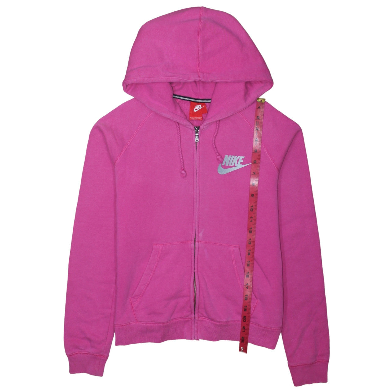 Nike Womens Pink Full Zip Hoodie Small Cotton Blend