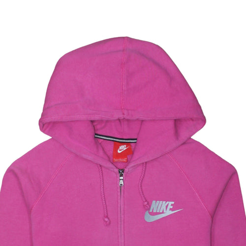 Nike Womens Pink Full Zip Hoodie Small Cotton Blend
