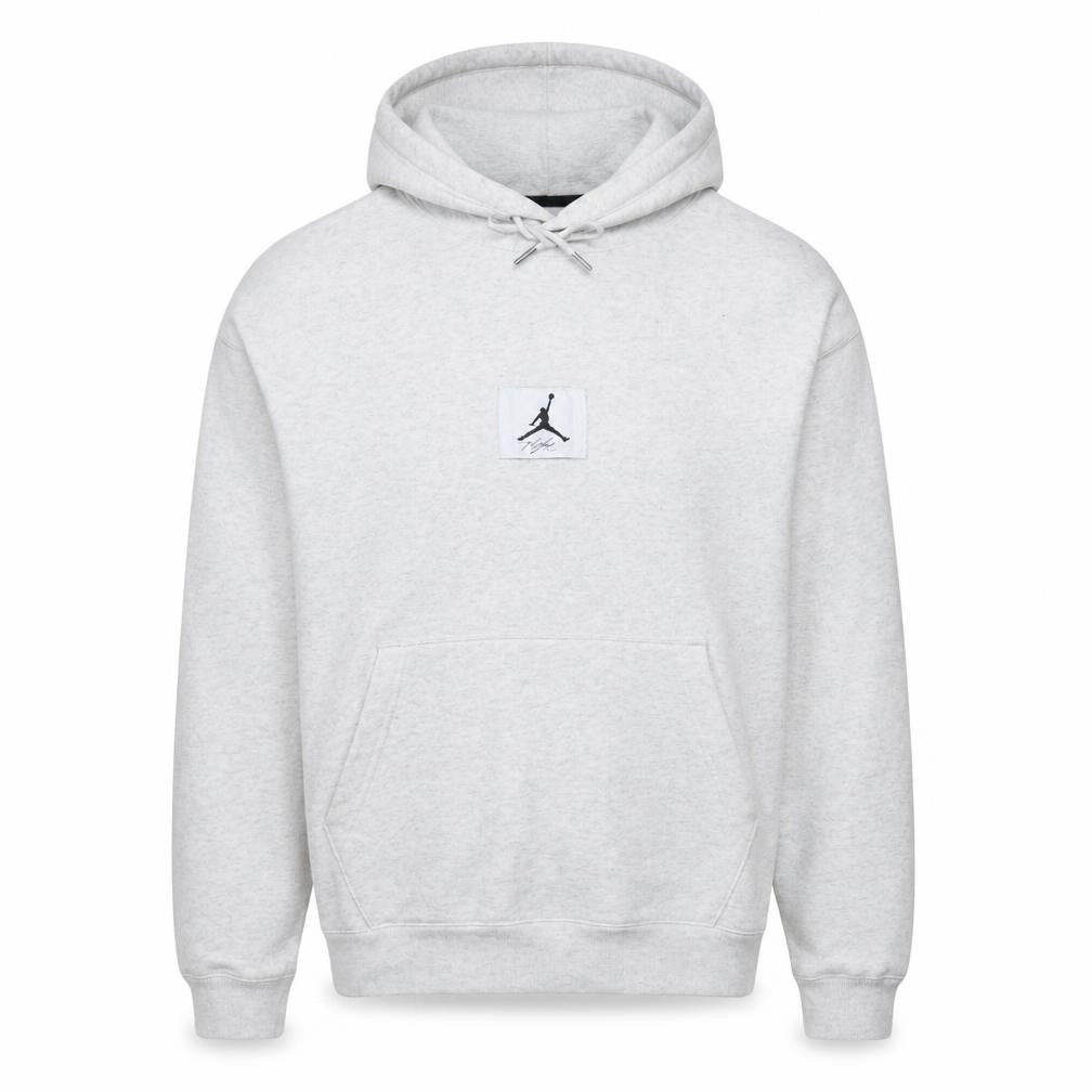 Front view of Jordan Men's Grey Pullover Hoodie Medium Logo Sportswear