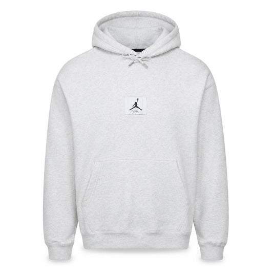 Front view of Jordan Men's Grey Pullover Hoodie Medium Logo Sportswear