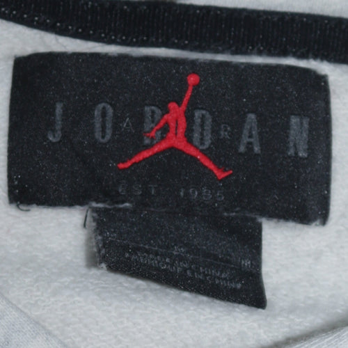 Jordan Men's Grey Pullover Hoodie Medium Logo Sportswear