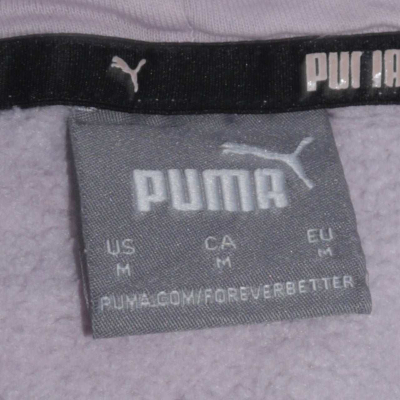 Puma Women Lilac Pullover Hoodie Medium Cotton Blend Casual