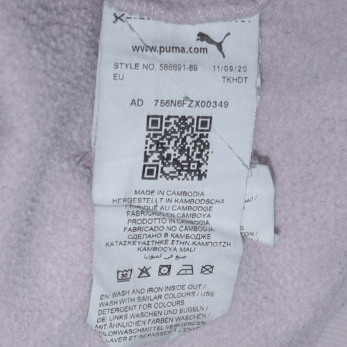 Puma Women Lilac Pullover Hoodie Medium Cotton Blend Casual