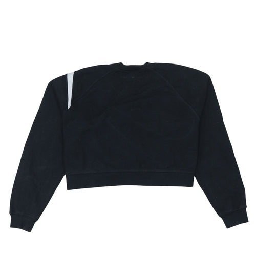 Nike Women Black Medium Cropped Pullover Sweatshirt Logo Print