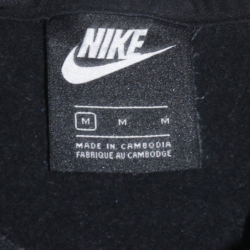 Nike Women Black Medium Cropped Pullover Sweatshirt Logo Print