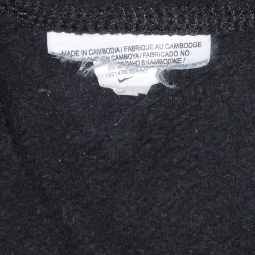 Nike Women Black Medium Cropped Pullover Sweatshirt Logo Print