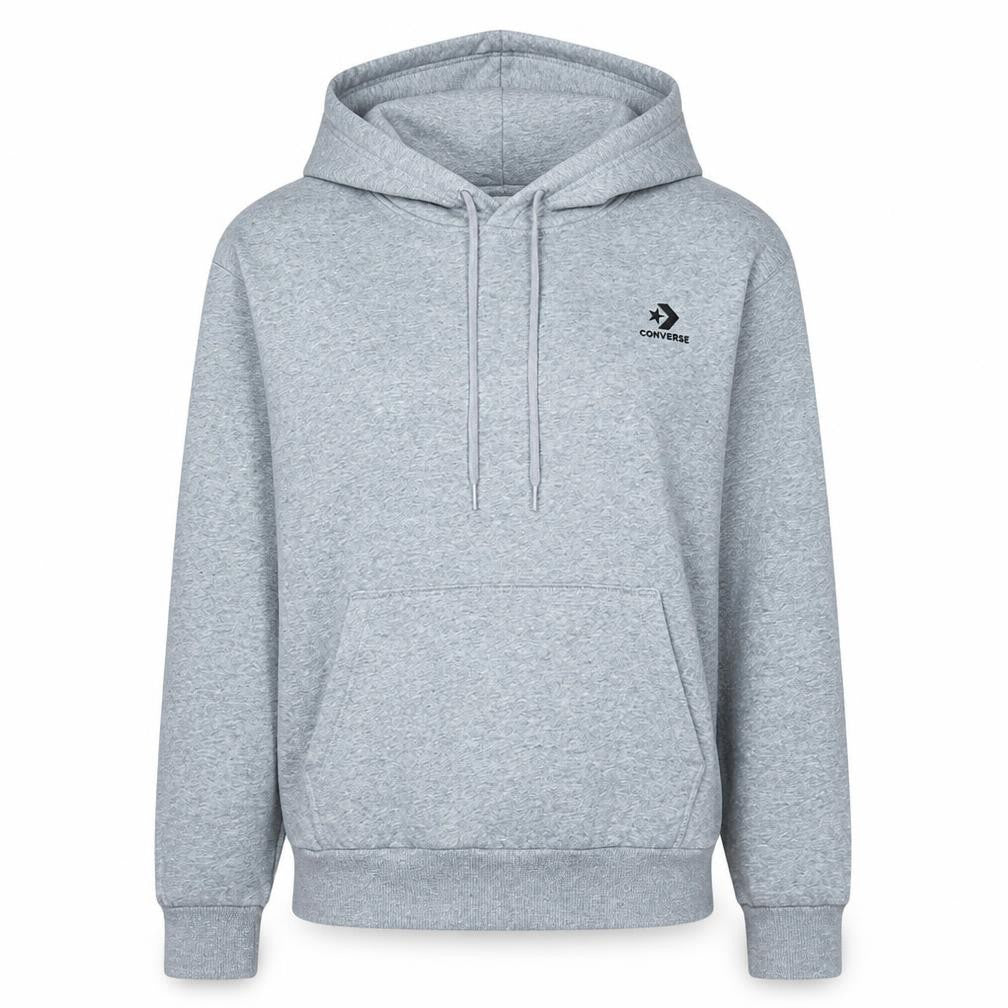 Front view of Converse Women's Grey Pullover Hoodie, size M, Regular Fit