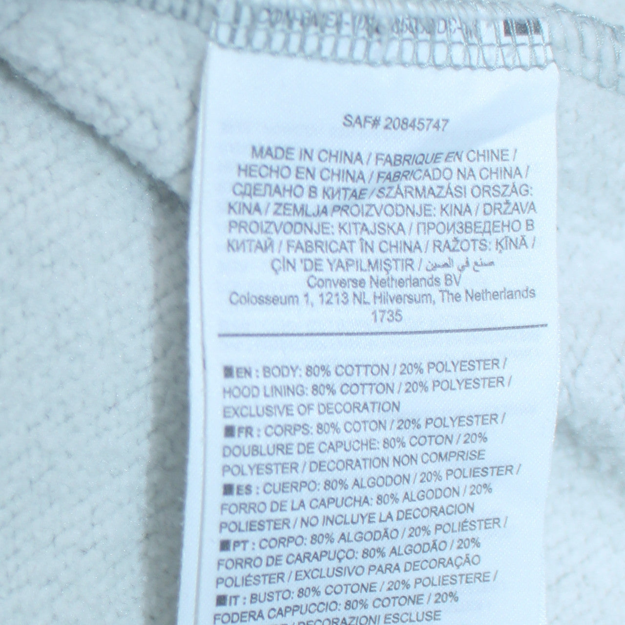 Converse Women's Grey Pullover Hoodie Size M Regular Fit