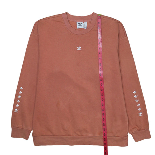 adidas Women’s Brown Crew Neck Pullover Sweatshirt UK 12 Logo Print