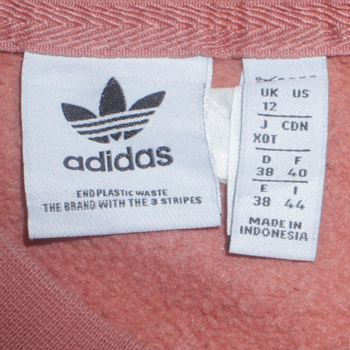 adidas Women’s Brown Crew Neck Pullover Sweatshirt UK 12 Logo Print