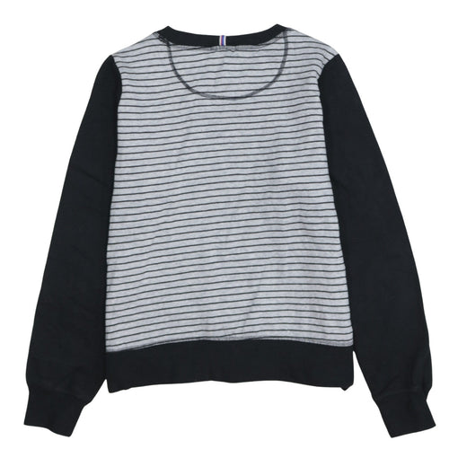 Champion Womens Black Grey Striped Pullover Sweatshirt Size S
