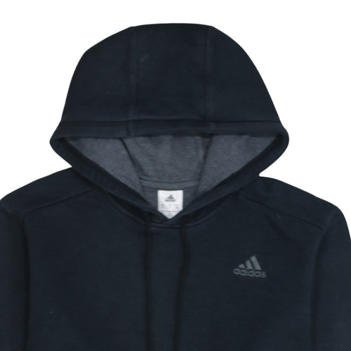 adidas Mens Black Medium Pullover Hoodie Hooded Sweatshirt