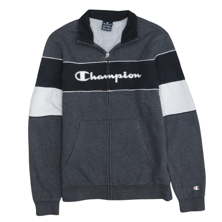 Champion Boys Grey Full Zip Sweatshirt 15-16 Years Logo Colourblock