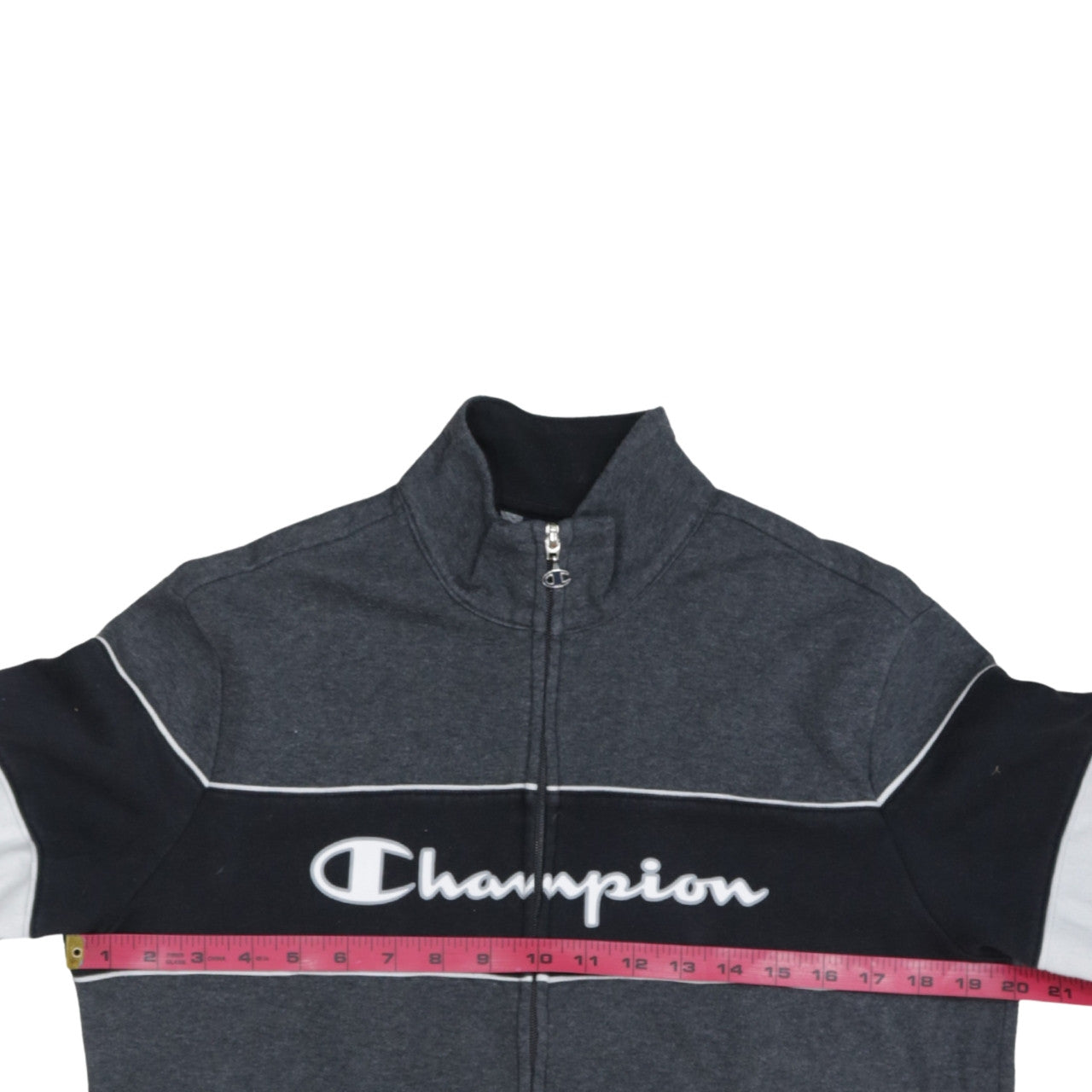 Champion Boys Grey Full Zip Sweatshirt 15-16 Years Logo Colourblock