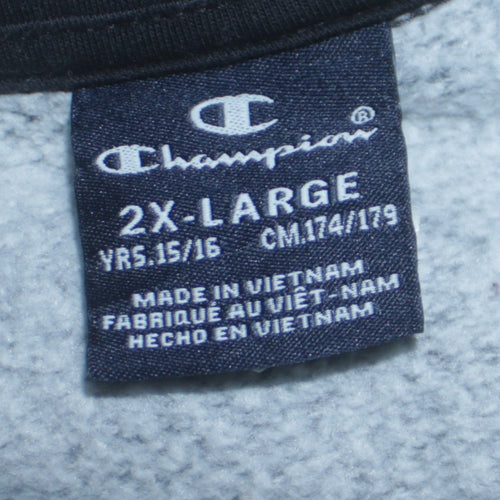 Champion Boys Grey Full Zip Sweatshirt 15-16 Years Logo Colourblock