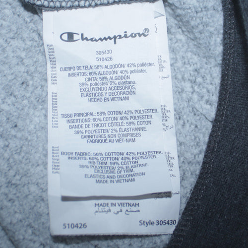 Champion Boys Grey Full Zip Sweatshirt 15-16 Years Logo Colourblock