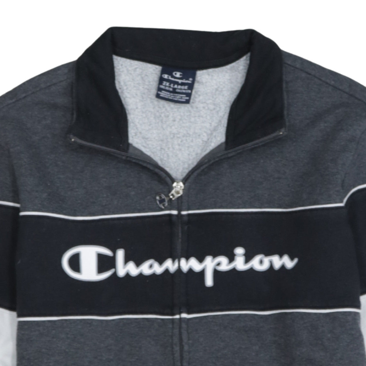 Champion Boys Grey Full Zip Sweatshirt 15-16 Years Logo Colourblock