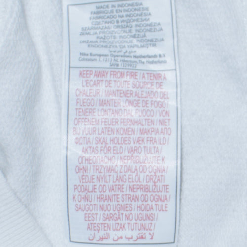 Nike Womens White Full Zip Hoodie Size 10 Cotton Blend Sportswear