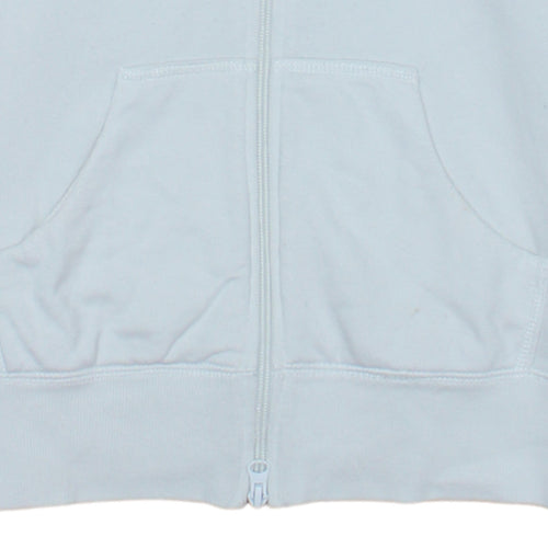 Nike Womens White Full Zip Hoodie Size 10 Cotton Blend Sportswear