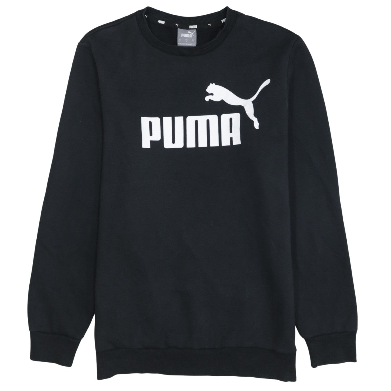 Puma Men's Black Small Crew Neck Pullover Sweatshirt