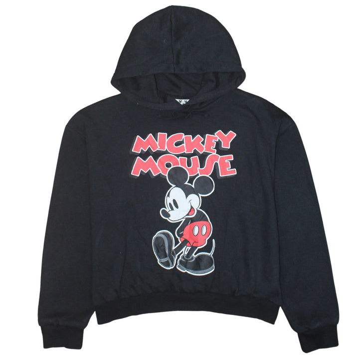 Disney Girls Black Mickey Mouse Pullover Hoodie L Graphic Print