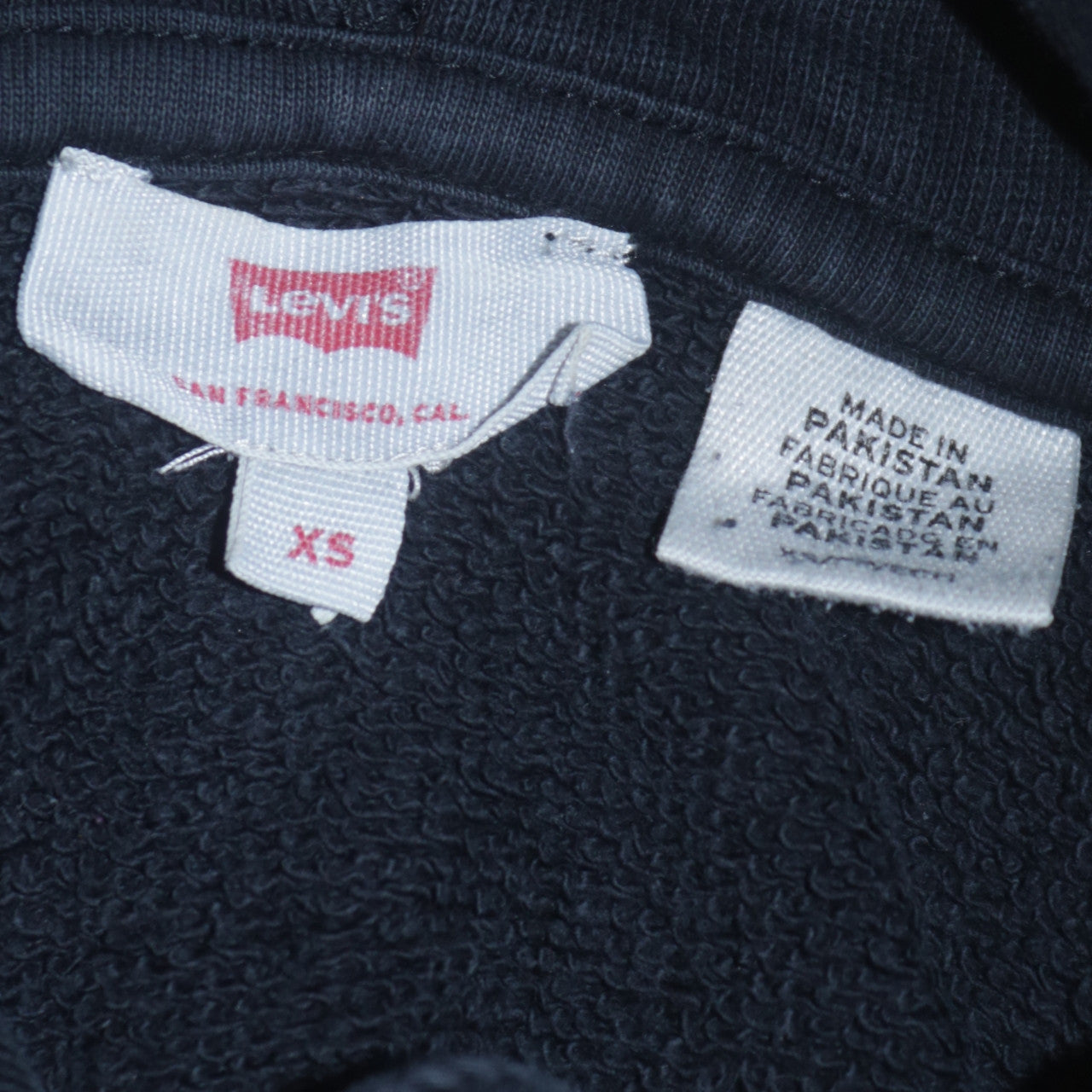 Levi's Mens Black XS Pullover Hoodie Logo Fleece Sweatshirt