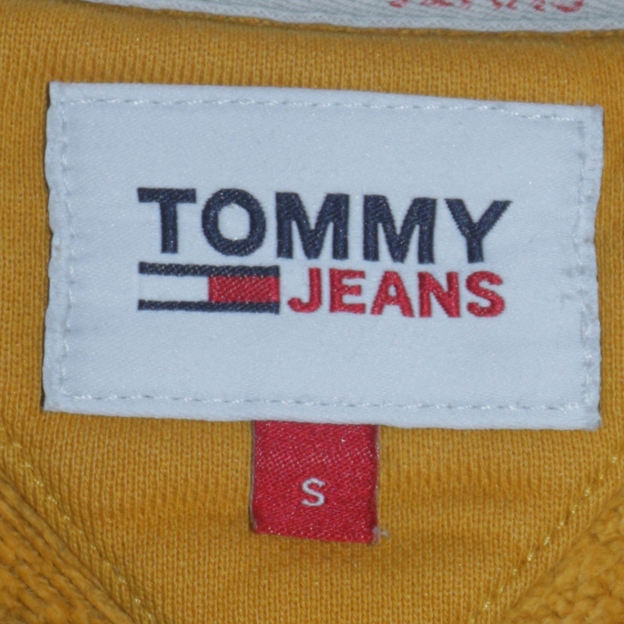 Tommy Jeans Men's Yellow Logo Crew Neck Sweatshirt Size S