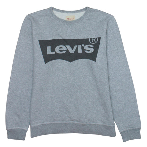 Levi's Boys Grey Logo Crew Neck Cotton Sweatshirt Size 16 Years