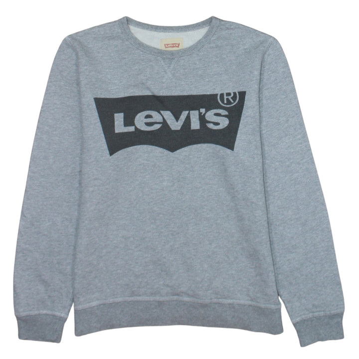 Levi's Boys Grey Logo Crew Neck Cotton Sweatshirt Size 16 Years