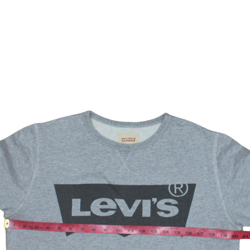 Levi's Boys Grey Logo Crew Neck Cotton Sweatshirt Size 16 Years