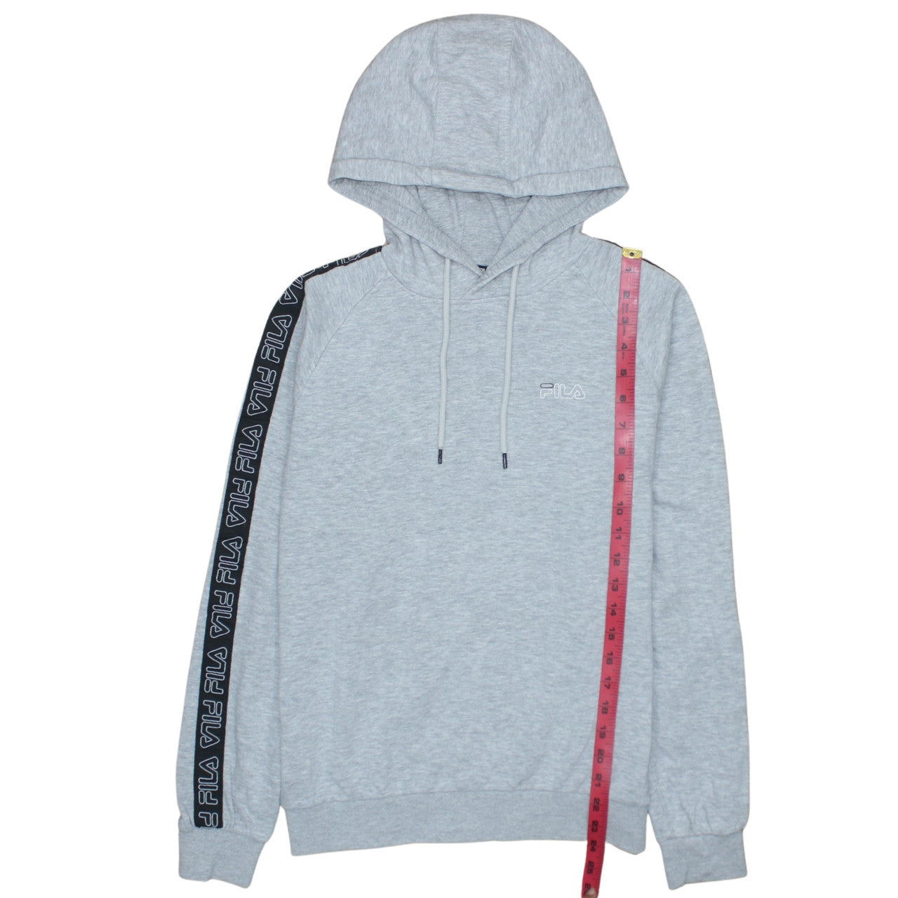 Fila Womens Grey Pullover Hoodie XS Logo Tape Detail