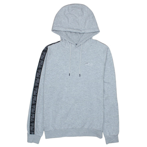 Fila Womens Grey Pullover Hoodie XS Logo Tape Detail