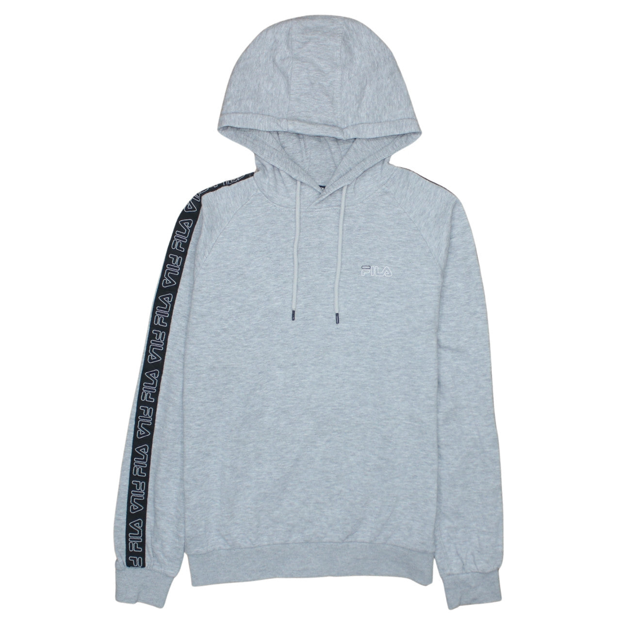 Fila Womens Grey Pullover Hoodie XS Logo Tape Detail