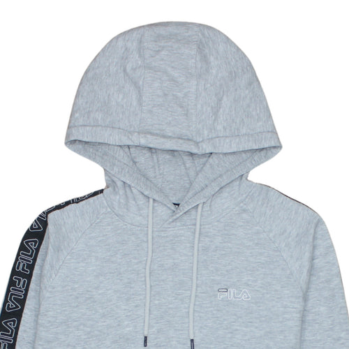 Fila Womens Grey Pullover Hoodie XS Logo Tape Detail