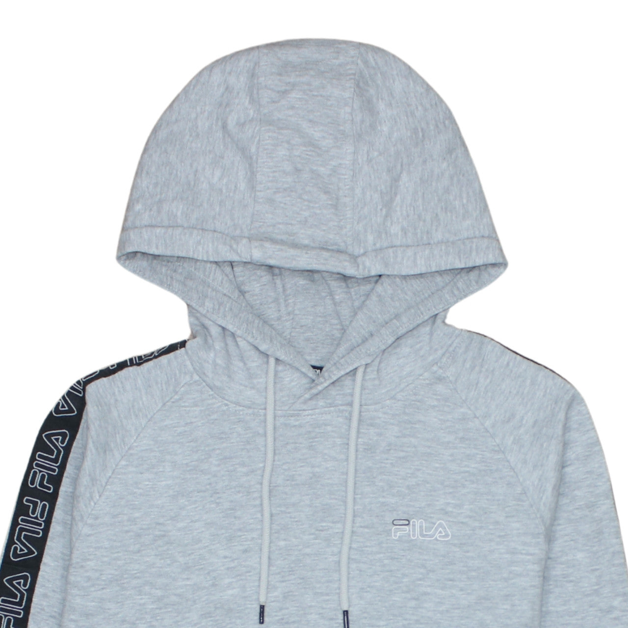 Fila Womens Grey Pullover Hoodie XS Logo Tape Detail