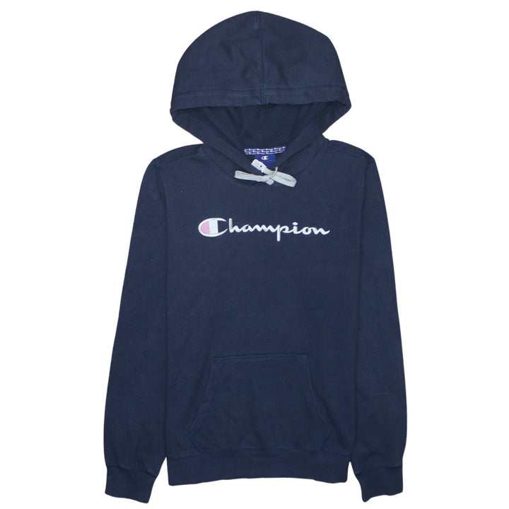 Champion Women's Navy Blue Medium Pullover Hoodie with Logo