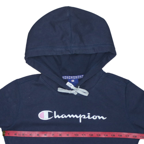 Champion Women's Navy Blue Medium Pullover Hoodie with Logo