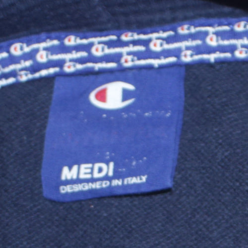 Champion Women's Navy Blue Medium Pullover Hoodie with Logo