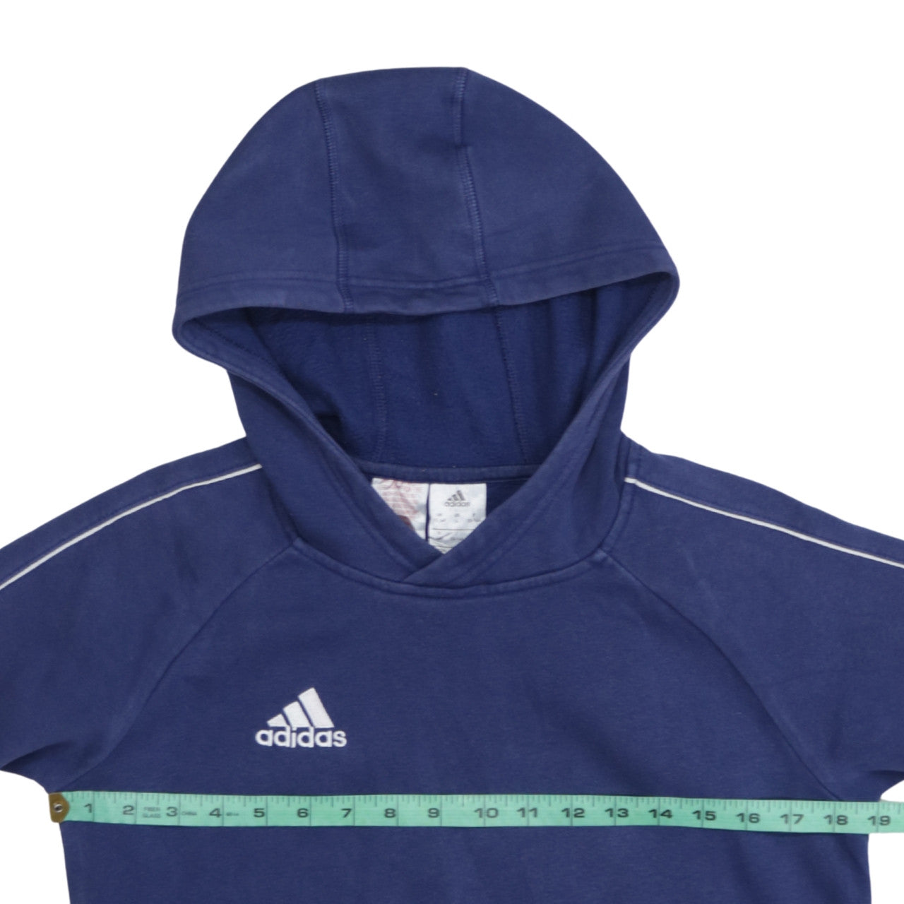 Adidas Boys Blue Pullover Hoodie 13-14 Years Cotton Blend Sportswear