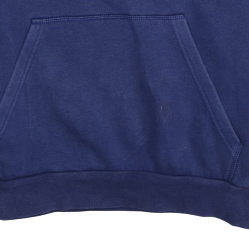 Adidas Boys Blue Pullover Hoodie 13-14 Years Cotton Blend Sportswear