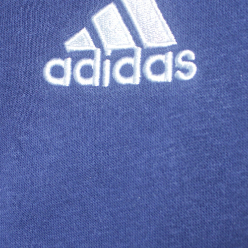 Adidas Boys Blue Pullover Hoodie 13-14 Years Cotton Blend Sportswear