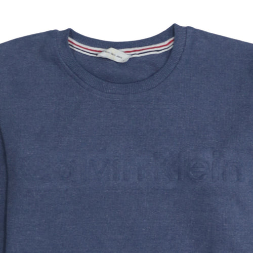 Calvin Klein Jeans Men's Blue Crew Neck Logo Sweatshirt M