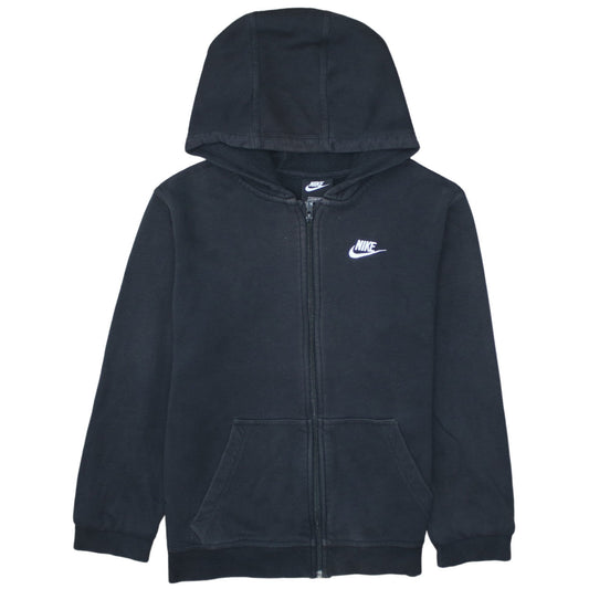 Nike Boys Black Full Zip Hoodie XL 158-170cm Classic Fleece Sweatshirt