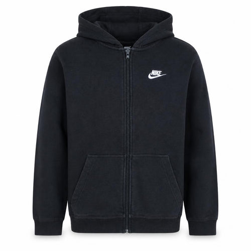 Nike Boys Black Full Zip Hoodie XL 158-170cm Classic Fleece Sweatshirt