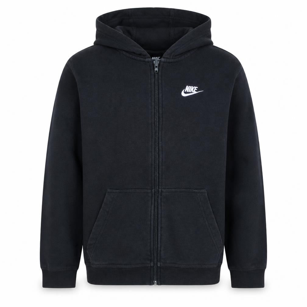Nike Boys Black Full Zip Hoodie XL 158-170cm Classic Fleece Sweatshirt