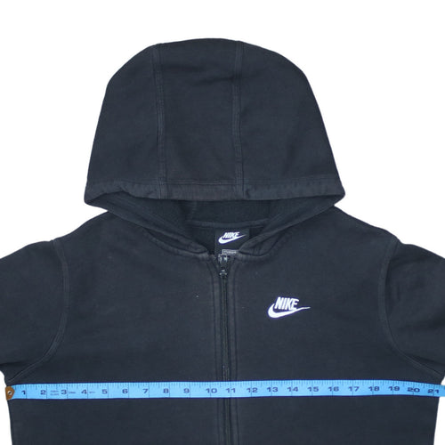 Nike Boys Black Full Zip Hoodie XL 158-170cm Classic Fleece Sweatshirt
