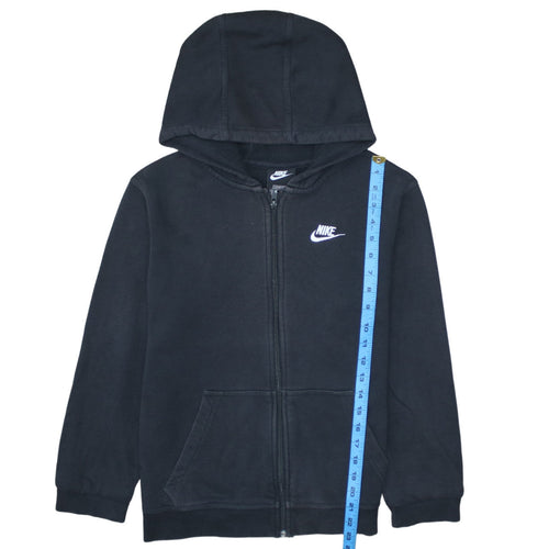 Nike Boys Black Full Zip Hoodie XL 158-170cm Classic Fleece Sweatshirt