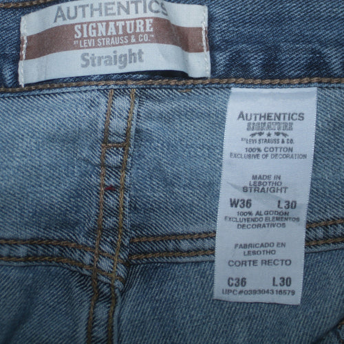 Levi Strauss Authentics Men's Blue Straight Jeans W36 L30 Cotton Denim