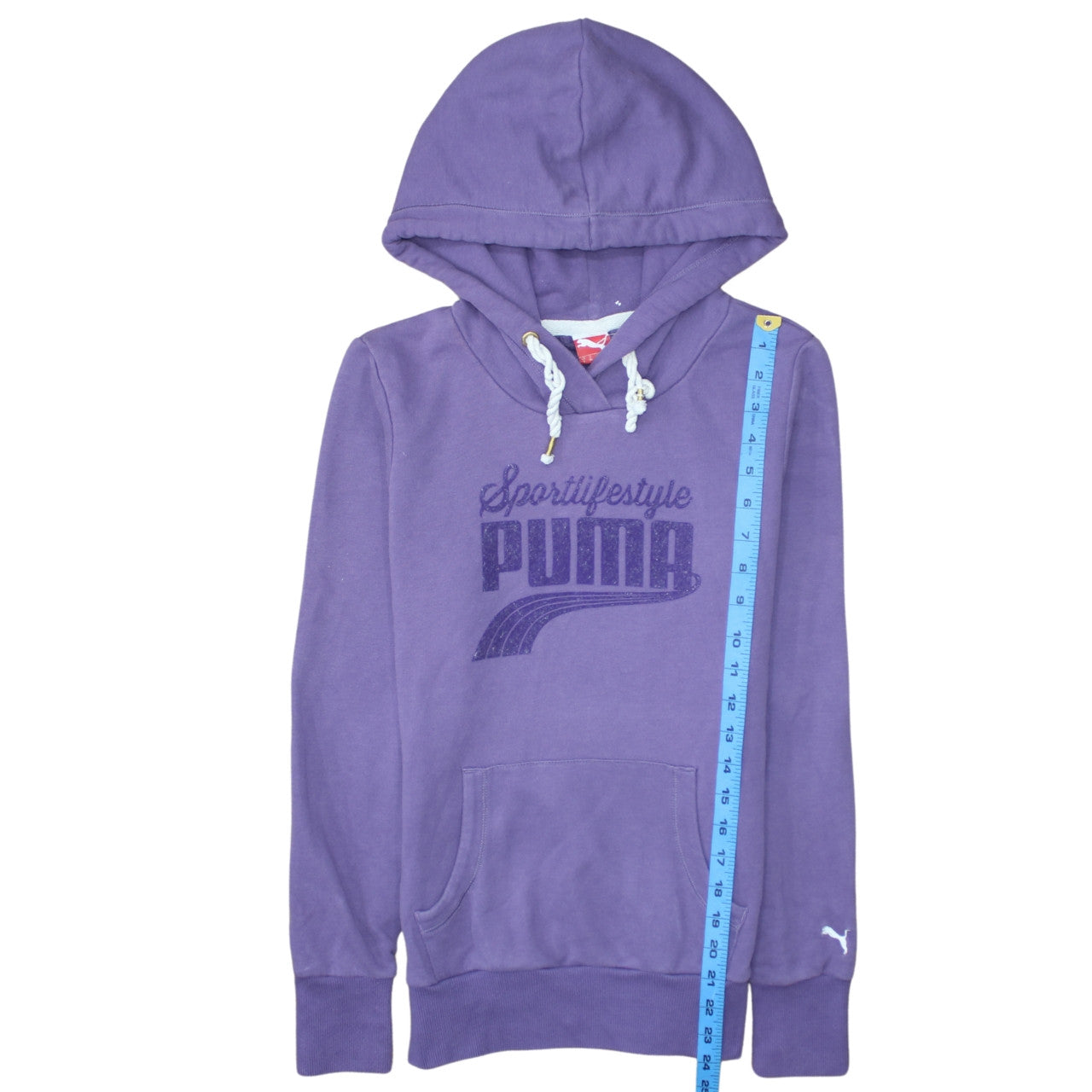 Puma Womens Purple Pullover Hoodie UK 10 Cotton Blend Logo Print